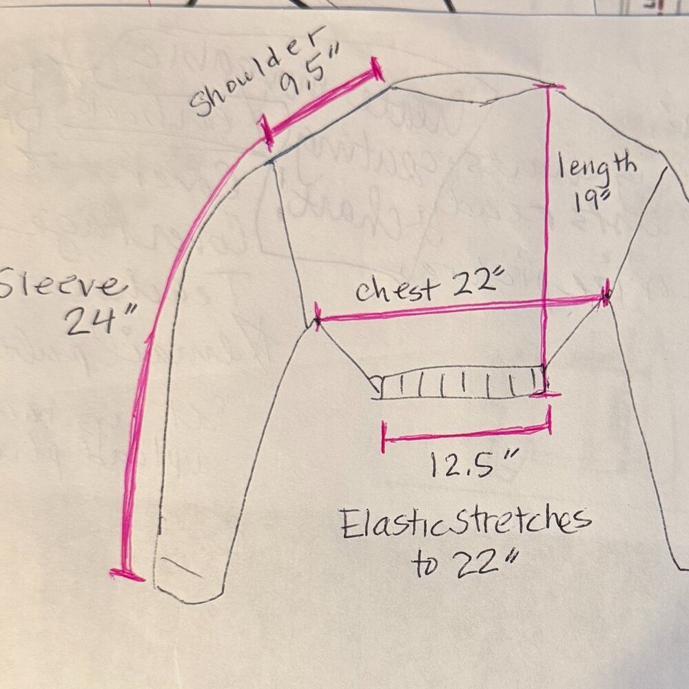 (XXL) RUSSELL ATHLETIC Crop Sweatshirt Dk Blue & White Jersey Weave - Picture 6 of 6